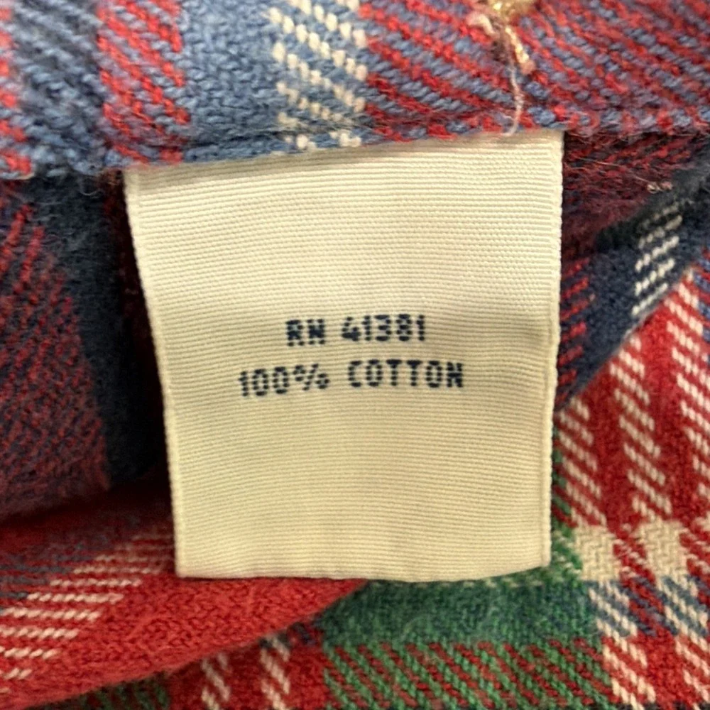 Polo Ralph Lauren L Plaid Flannel Shirt Elbow Patch Button Front Long Sleeve
